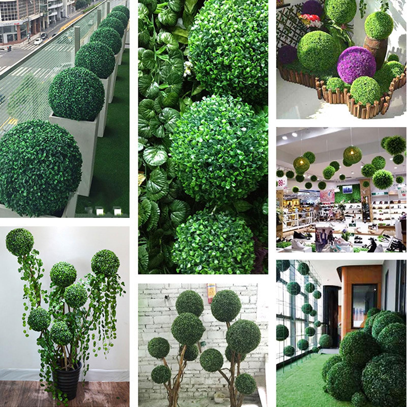 Bolas De Boj Artificial De 10 A 40 Cm: Decoración Realista Para Jardín, Boda Y Hogar (plástico Resistente)