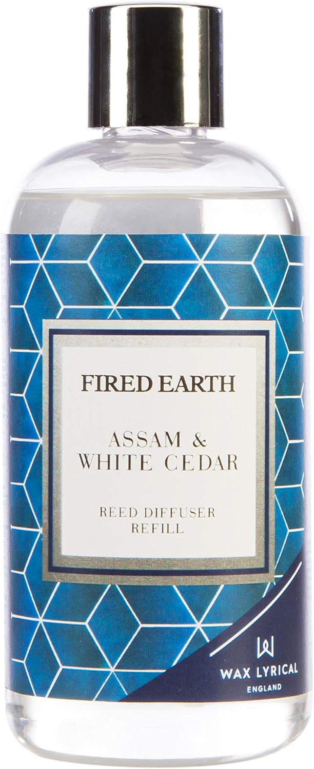 Wax Lyrical Fired Earth Assam & White Cedar Reed Diffuser Refill, 200ml