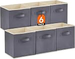 Lifewit Cubes de stockage, bacs de rangement Cube, 6 Pack Paniers de rangement collables pour étagères, bacs de stockage en tissu pour la chambre utilitaire, chambre, jouets pour enfants, 11×11 pouce, gris