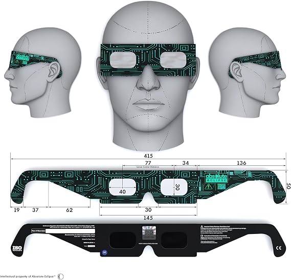 Solar Eclipse Glasses ISO 12312-2 & CE Certified – Safe Solar Viewing for Direct Sun & August 2026 Eclipse | Paper Cardboard Frame, Made in EU | For Kids & Adults