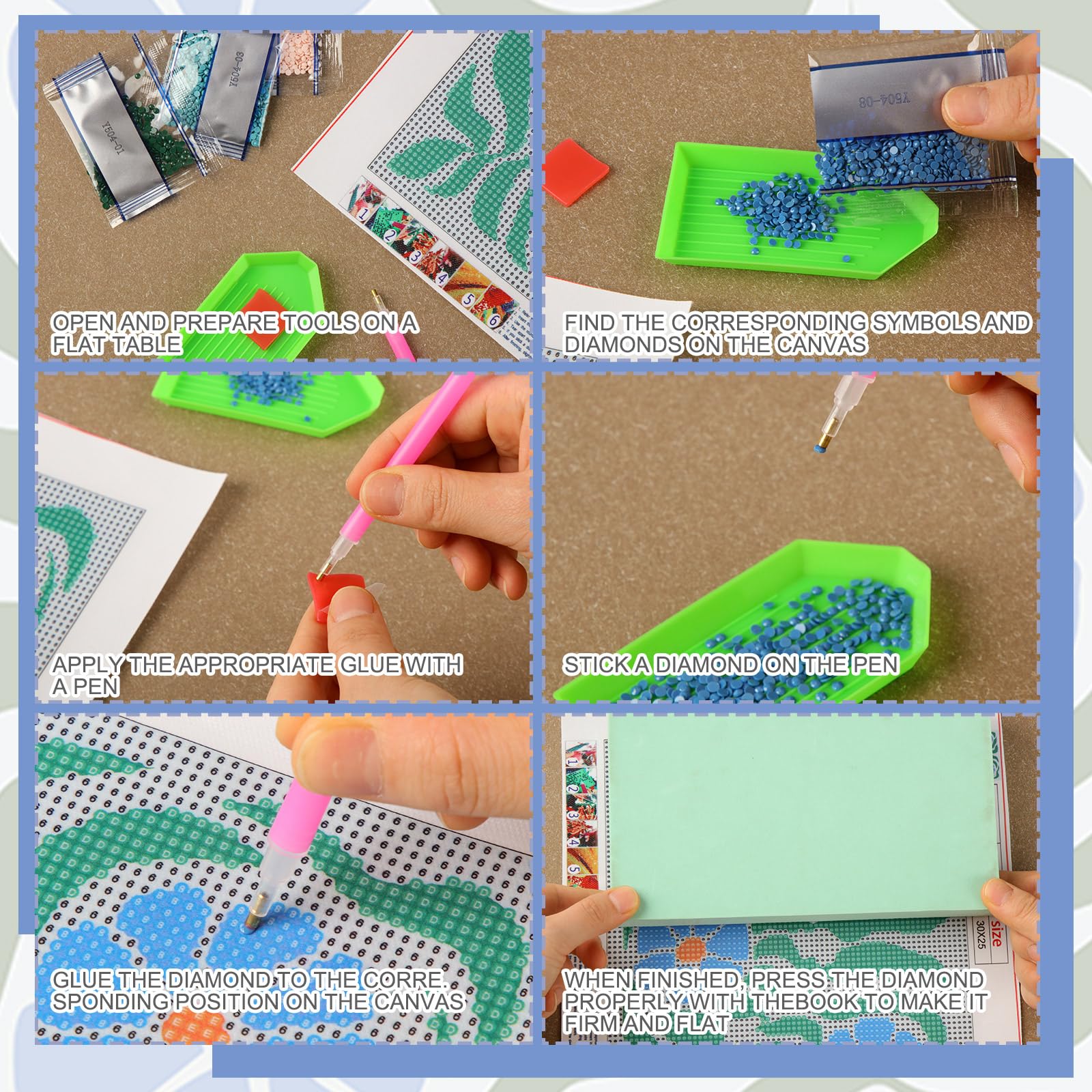 Yerliker 11 Pcs Diamond Painting Kits For Adults - 5D DIY Art With Beach Designs, 3 Sizes, Home Decor