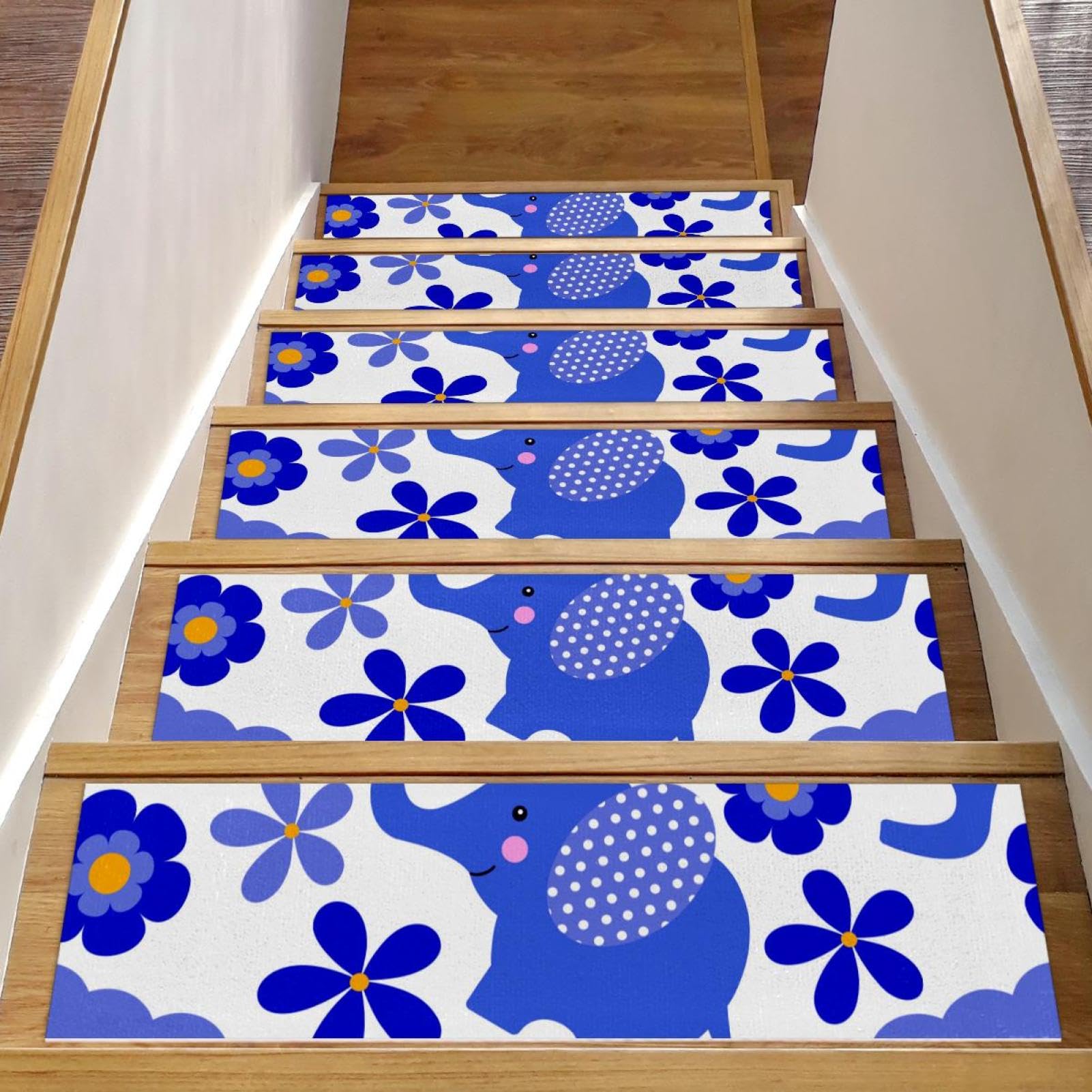 Alfombras de interior para escaleras, peldaños antideslizantes morados para escalones de madera