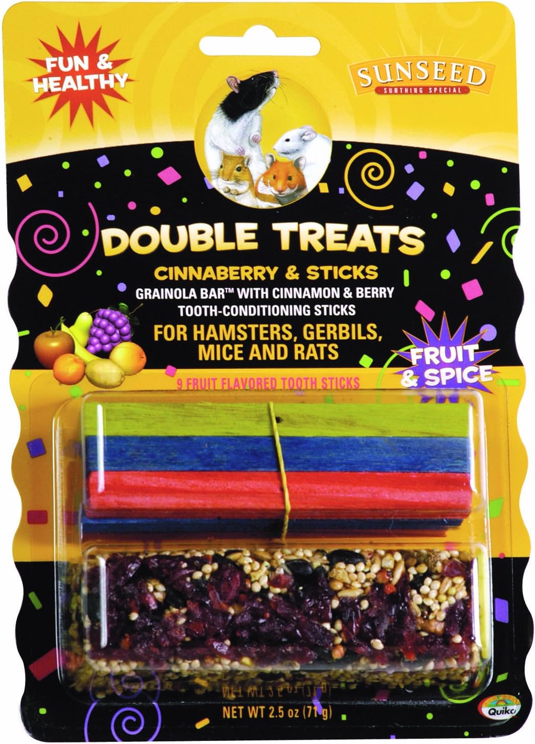 Sun Seed Company Double Treats Cinnaberry And Sticks 3oz - Rodent