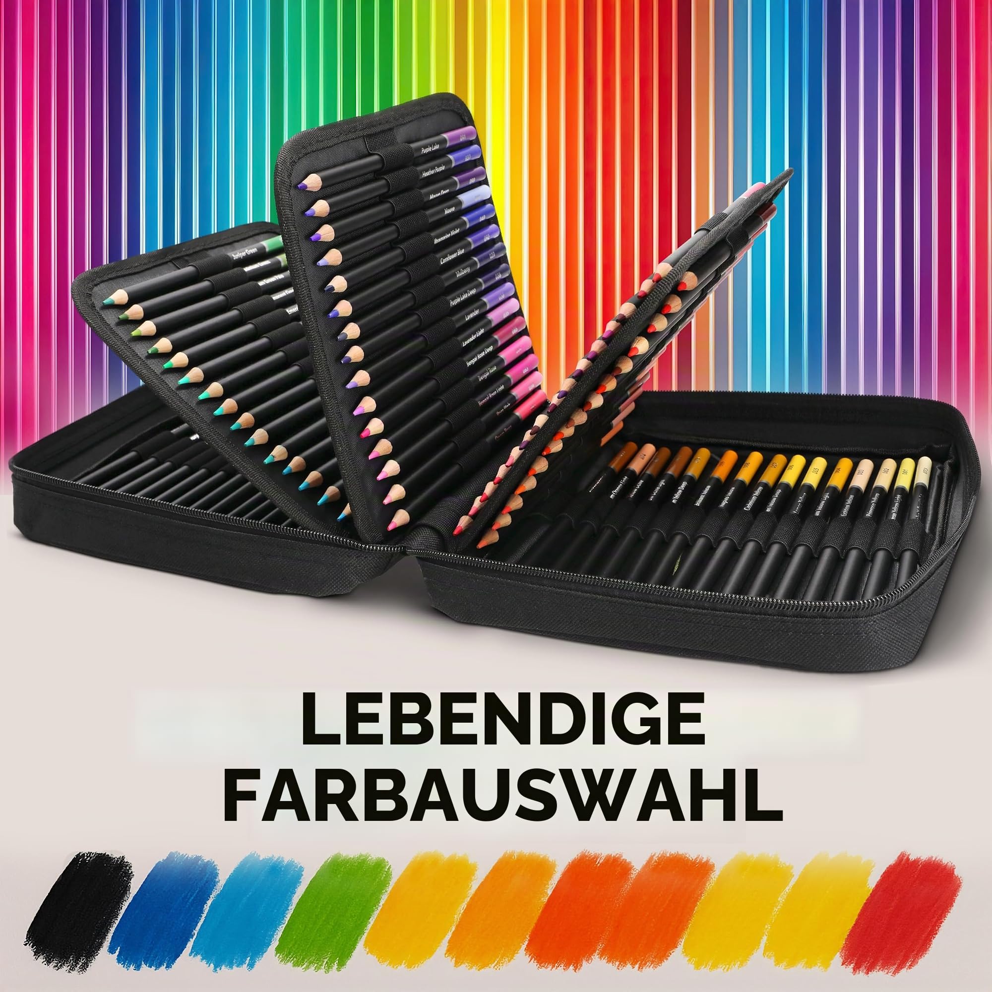 Castle Art Supplies 168-teiliges Buntstift-Set | Hochwertige weiche Minen für Künstler und Koloristen | Enthält 120 Buntstifte und 48 Pastellstifte | Komplett mit Reißverschlusstaschen