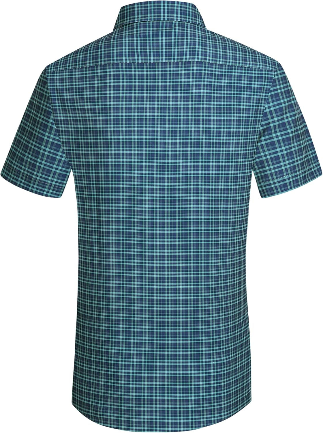 Alex Vando Mens Button Down Shirts Wrinkle Free 4-Way Stretch Short Sleeve Business Casual Shirt - Image 2