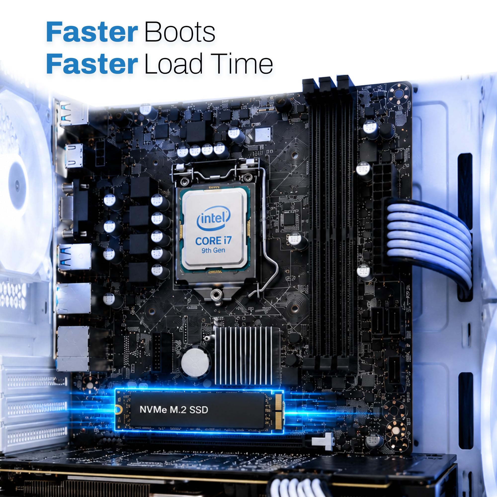 EVM H110 DDR4 Motherboard | LGA1151 Socket | Intel 6th/7th Gen Support | Dual DDR4 Slots | M.2 NVMe | 4 SATA | PCIe x16 | USB 3.0 | LAN & Audio | Micro ATX | 3 Year Warranty (EVMH110NEL) — Amazon image 3