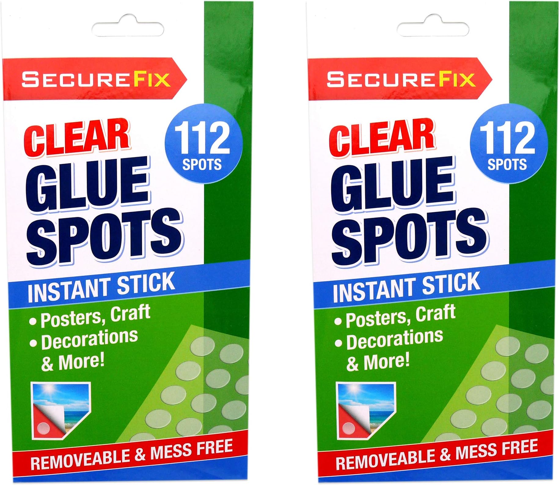 2pk Clear Glue Spots | Balloon Sticky Dots Removable & Mess-Free | Adhesive Dots for Crafts, Decorations & More