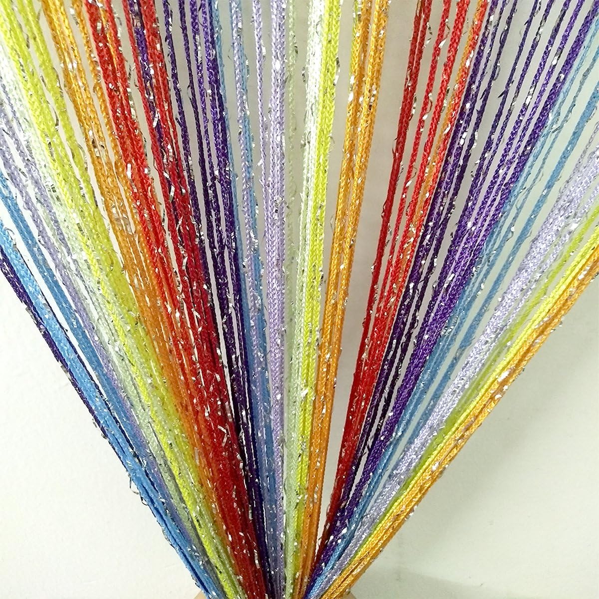 ave split Decorative Door String Curtain Wall Panel Fringe Window Room Divider Blind Divider Tassel Screen Home 100cm*200cm (Colorful18)