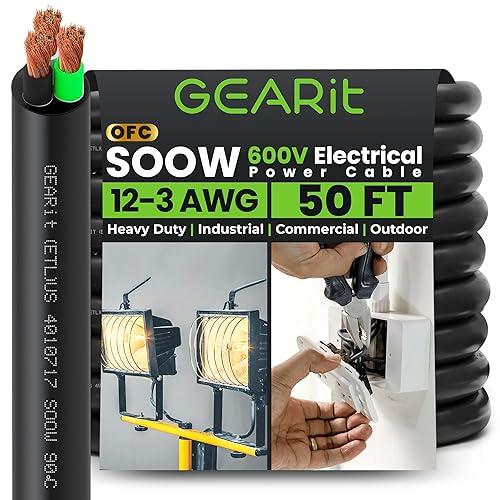Miniatura 28 de GearIT Cable de alimentación portátil 14/4 14 AWG (100 pies – 4 conductores) SOOW 600V calibre 14 cable eléctrico para motor, luces portátiles
