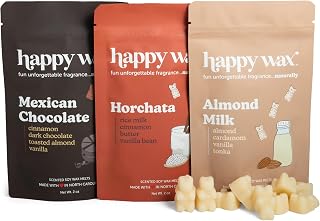 Happy Wax Fall Scented Soy Wax Melts 6oz Variety Pack - Dulces Collection | Premium & Natural, Non-Toxic and Pet-Safe Scented Soy Wax Melts - Features Mexican Chocolate, Horchata and Almond Milk