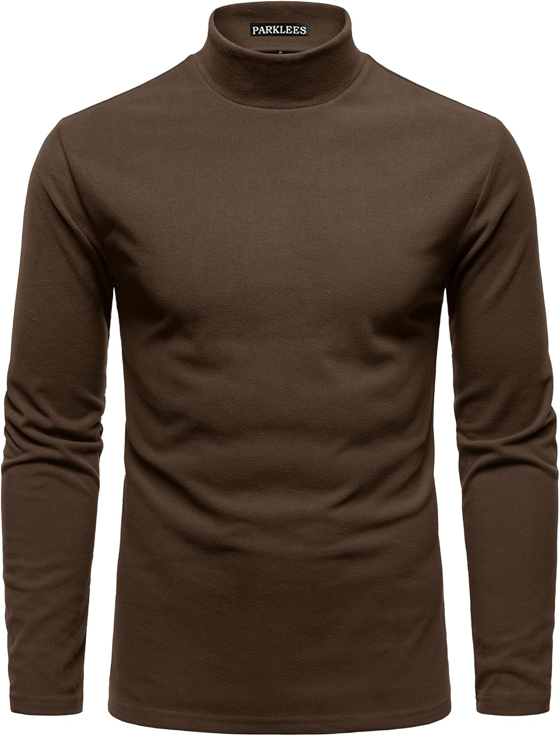 PARKLEES Men's Mock Turtleneck Micro Fleece Sweater Stretch Slim Fit Long Sleeve Thermal Base Layer for Cold Weather