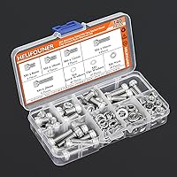 Vista 7 de 140 piezas M6 x 0.315 in /0.394 in /0.472 in /0.630 in /0.787 in, cabeza hexagonal, tornillos métricos, arandelas, tuercas, kit de tuercas de acero