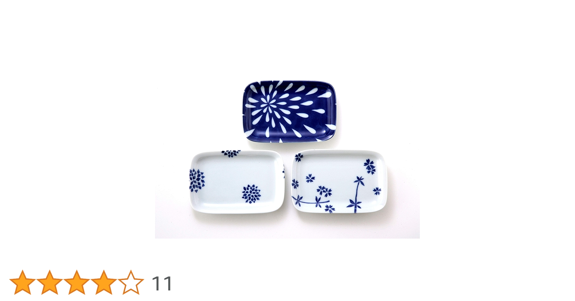 Amazon｜明和窯金陶苑 江戸小粋 長角皿 (3柄組)｜小皿