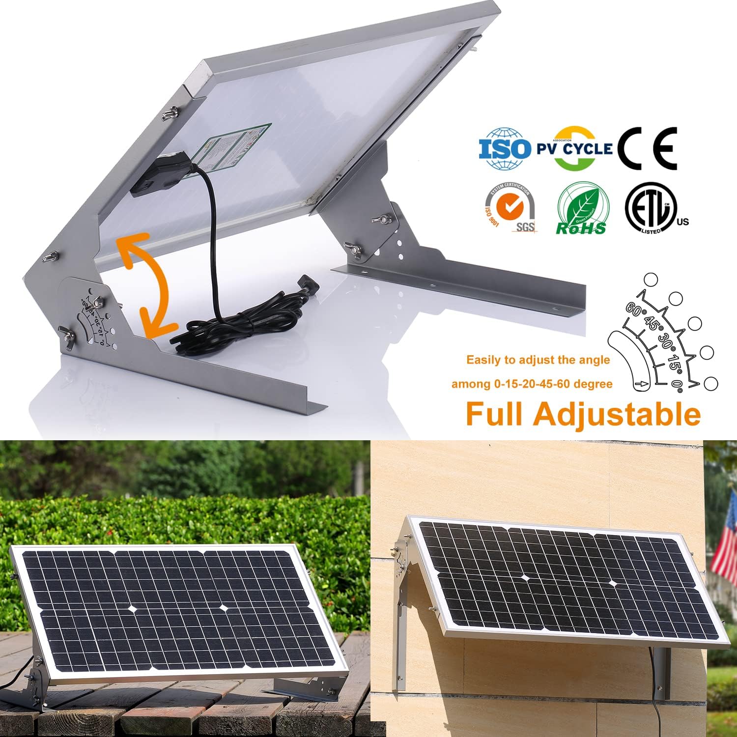 SUNER POWER 30W 12V Solar Battery Charger Maintainer, Built-in Smart MPPT Charge Controller, Adjustable Mount Bracket, Waterproof 30 Watt Solar Panel Kits for Car Automotive Boat Marine RV Trailer - Image 6