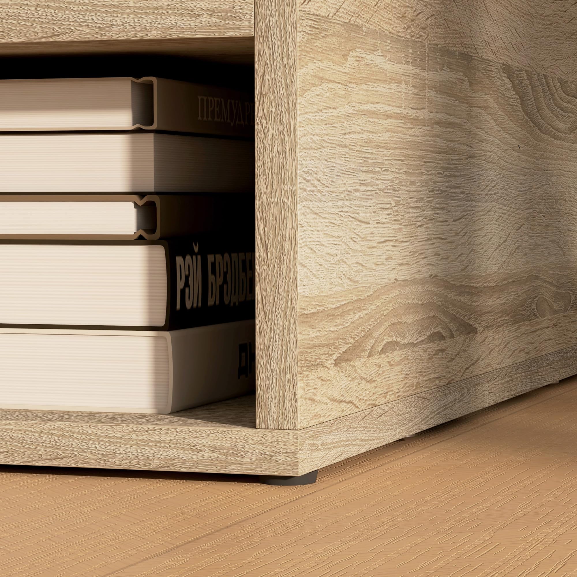HOMCOM Supporto per stampante per scatola da ufficio, mobile da ufficio, con 3 scomparti, organizer da ufficio, 47 x 40 x 22,5 cm, effetto legno naturale