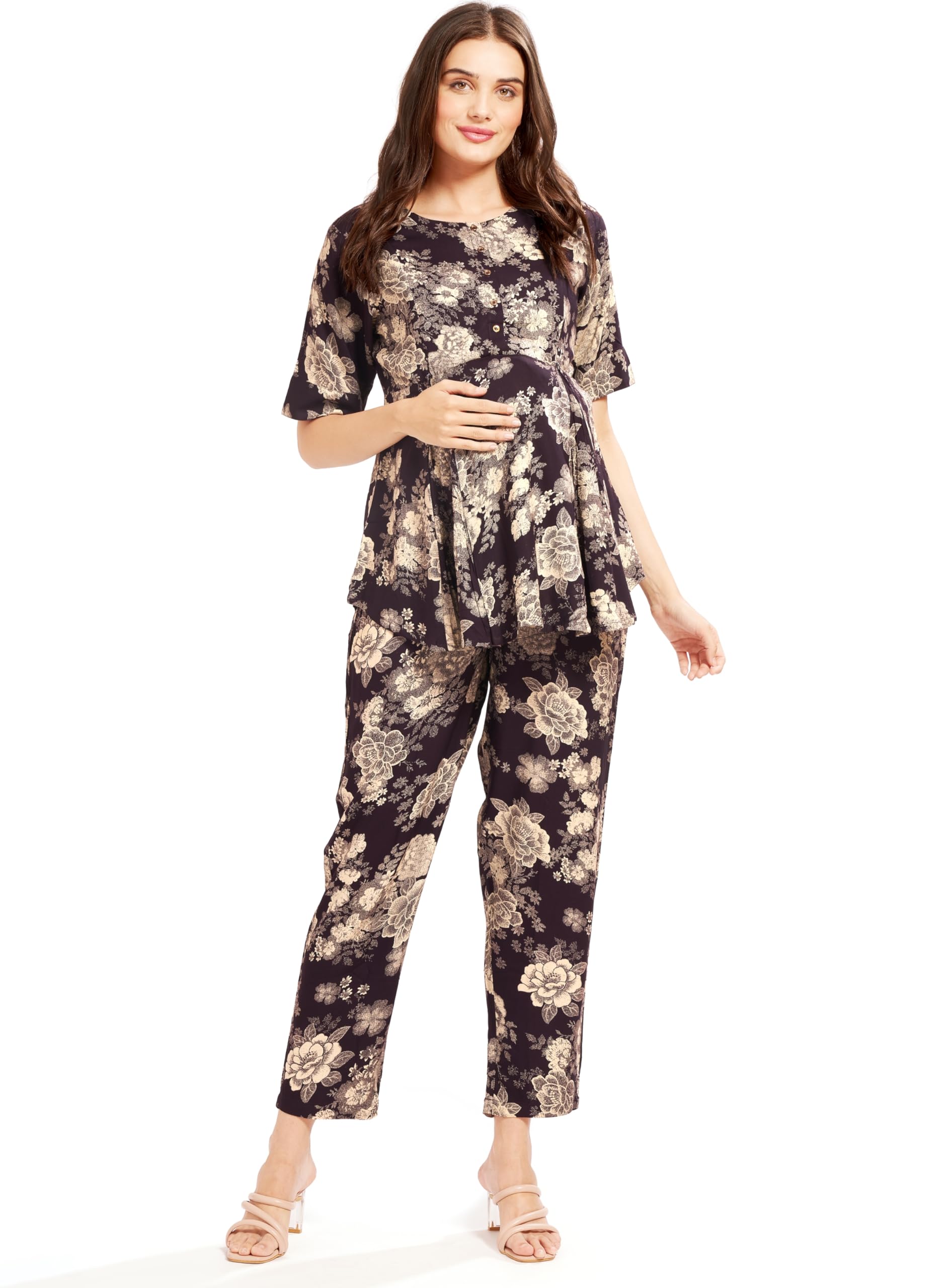 av2 Women Rayon Printed Maternity Top & Pyjama Set -4050-picture-33