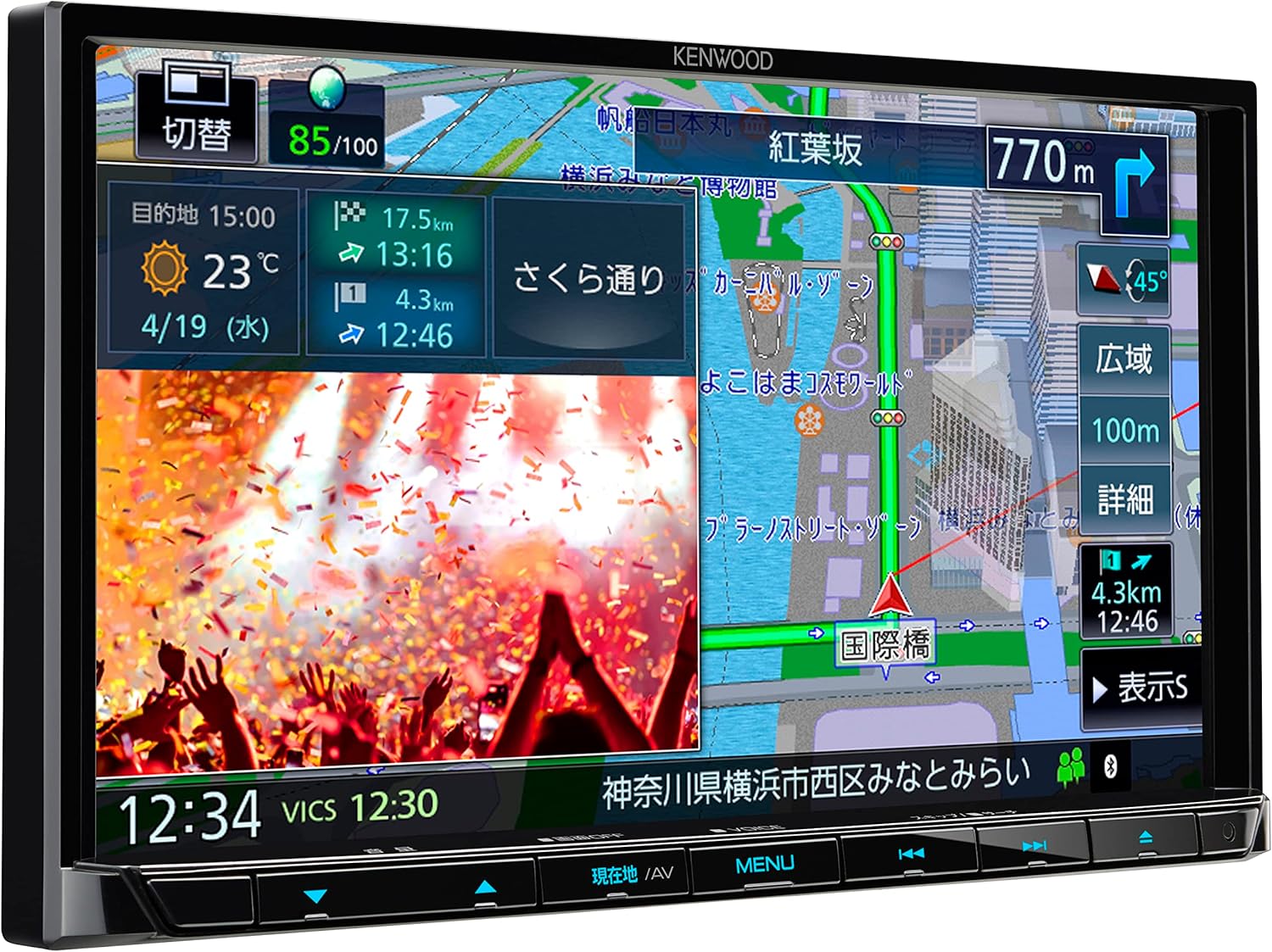 KENWOOD MDV-S710 2022年地図データ GPSアンテナ付 DVD CD SD