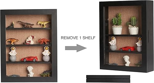 Miniatura 3 de Cajas de sombra grandes de 11 x 14 pulgadas, caja de sombra con estantes, caja de memoria profunda con estante móvil para recuerdos, flores, boda