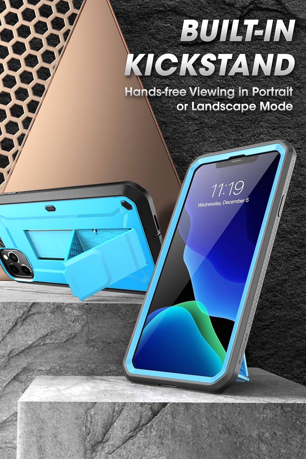 SUPCASE Unicorn Beetle Pro Series Case Designed for iPhone 11 Pro 5.8 Inch 2019, Built-in Screen Protector Full-Body Rugged Holster Case (Blue)