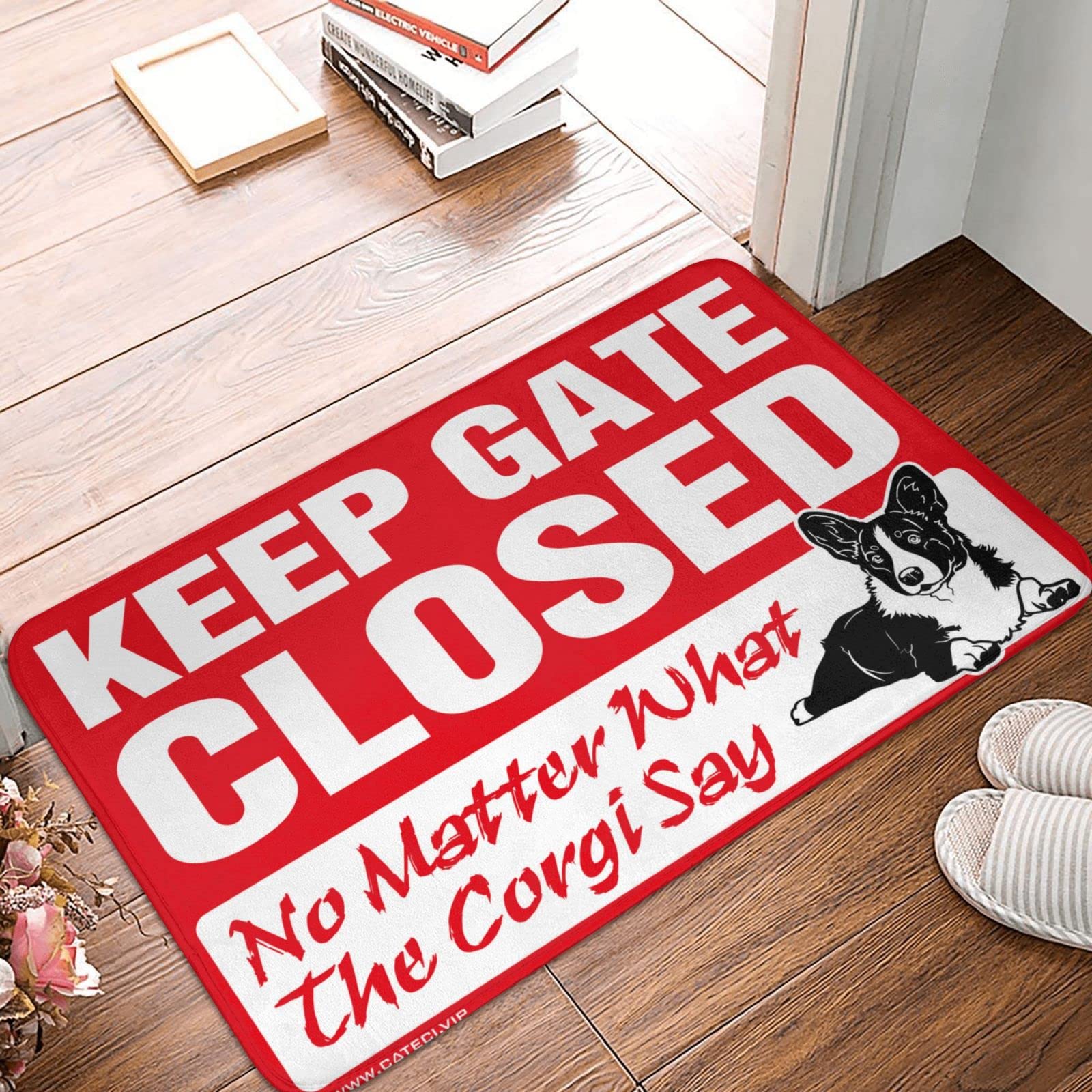 Tapis de bienvenue Corgi amusant grand format 65x90 cm idéal pour sublimer votre bar à domicile
