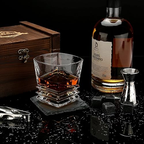 Miniatura 8 de EXREIZST Juego de regalo de piedras de whisky, regalos de whisky para hombres, rocas de whisky escalofriantes de granito, juego de caja de regalo de