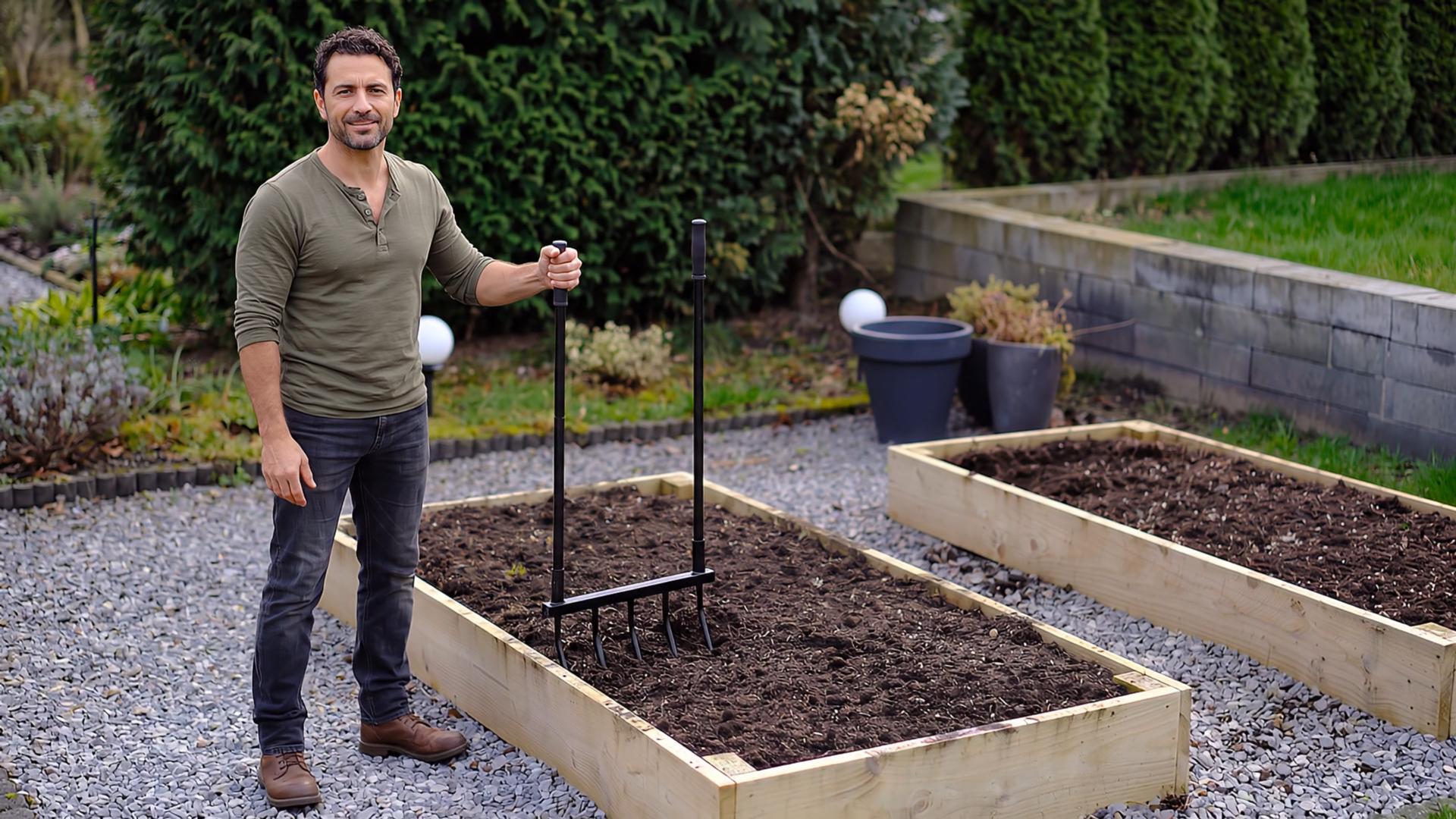 Horquilla Ancha para Jardín de 5 Dientes, 55 in de Alto miniatura 7