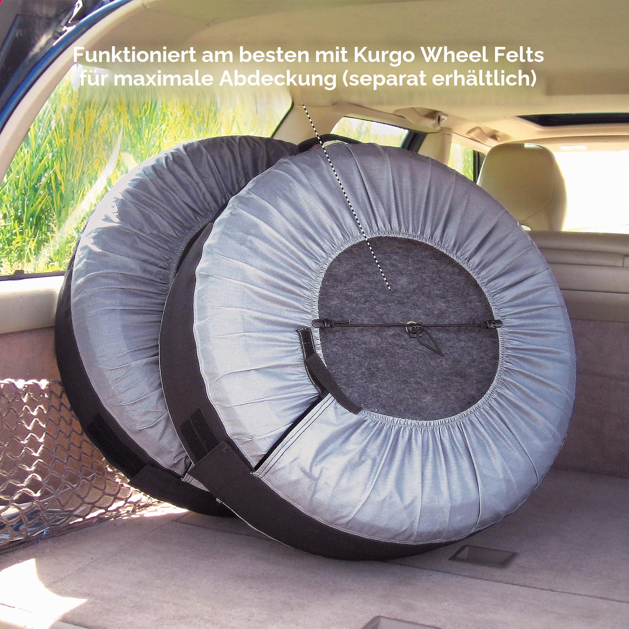 Kurgo Saisonale Reifentasche & Radfilze | Ersatzreifenabdeckung | Tragbare Radtaschen | Winterreifenabdeckung | umweltfreundliche Reifentaschen | Griff für einfachen Transport | universelle Passform