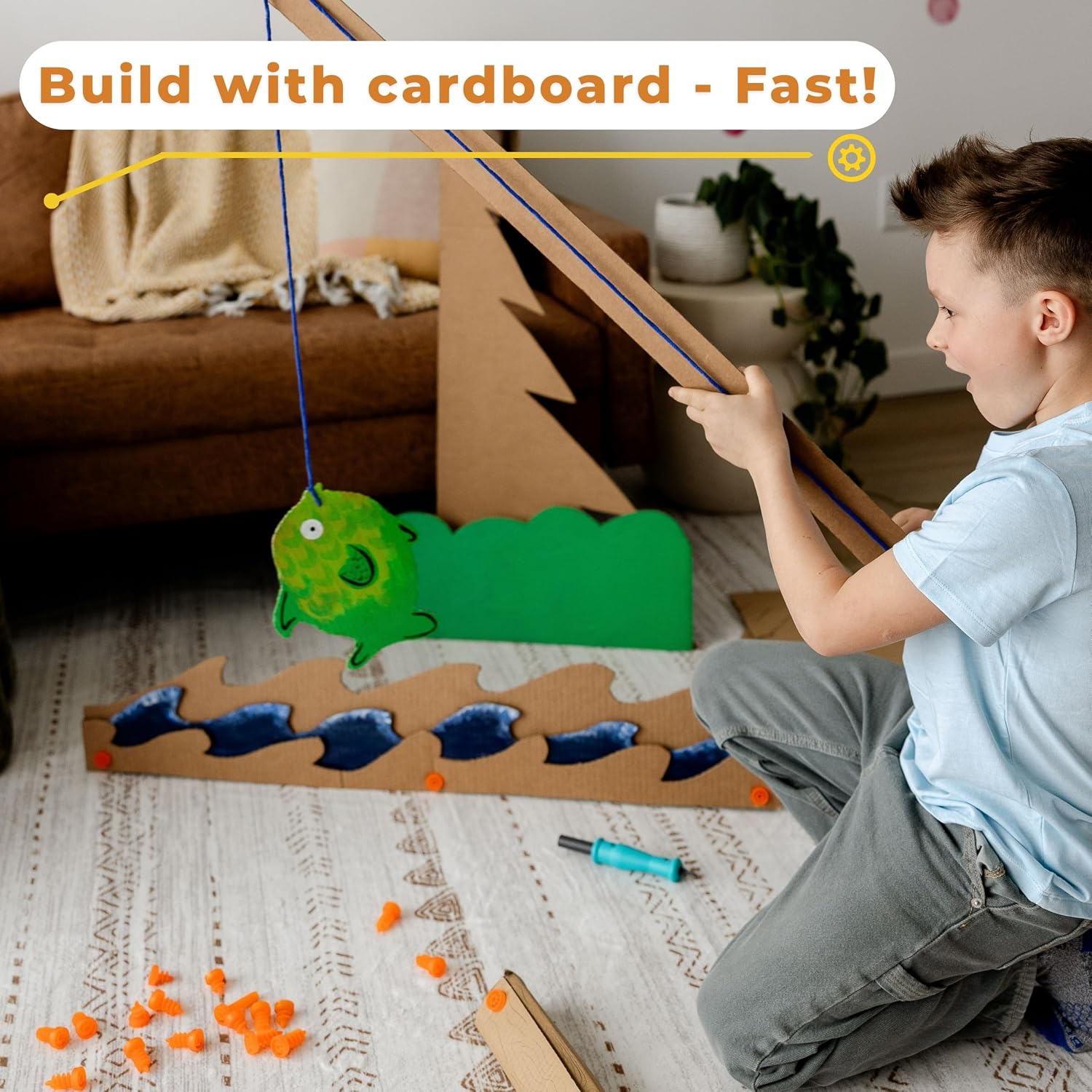Swift Tool Kit | Creative Cardboard Construction | Kids Age 5+ | 50+ screws, connectors, and tools for kid-safe projects, Creative Building and STEM Learning at Home and School