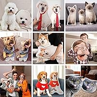 Vista 7 de Easycosy Almohada personalizada con fotos de mascotas, almohada personalizada con forma de cara de perro y gato, almohadas personalizadas con imagen