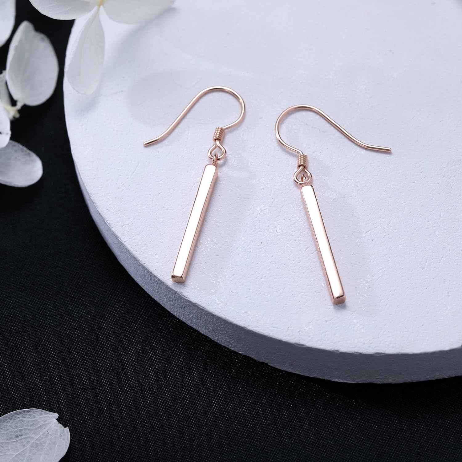 SLUYNZ Solid 925 Sterling Silver Minimalist 2CM/3CM Bar Drop Earrings for Women Teens Vertical Bar Dangle Earrings - Image 6
