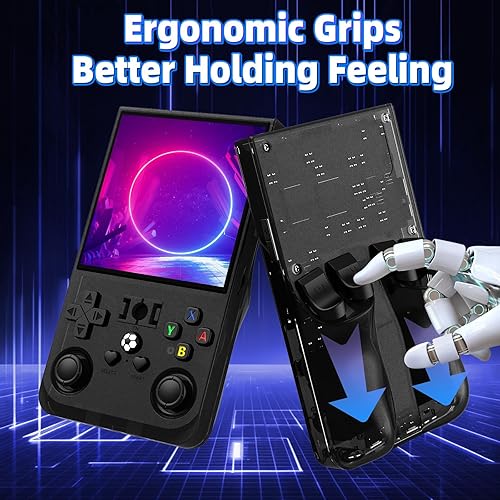 Miniatura 5 de R36MAX - Consola de juegos retro, consola de juegos de mano con batería de 4000 mAh pantalla IPS de 4.0 pulgadas, sistema Linux de código abierto,