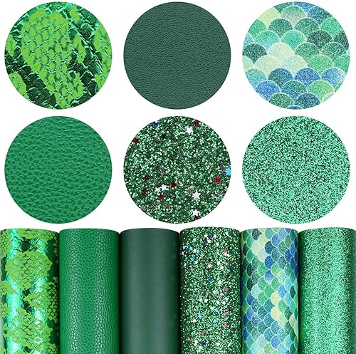 Miniatura 33 de Litchi Paquete de 6 hojas de cuero sintético de 8 x 12 pulgadas para aretes de lazo, tela de vinilo fácil de cortar para Cricut, cuero sintético