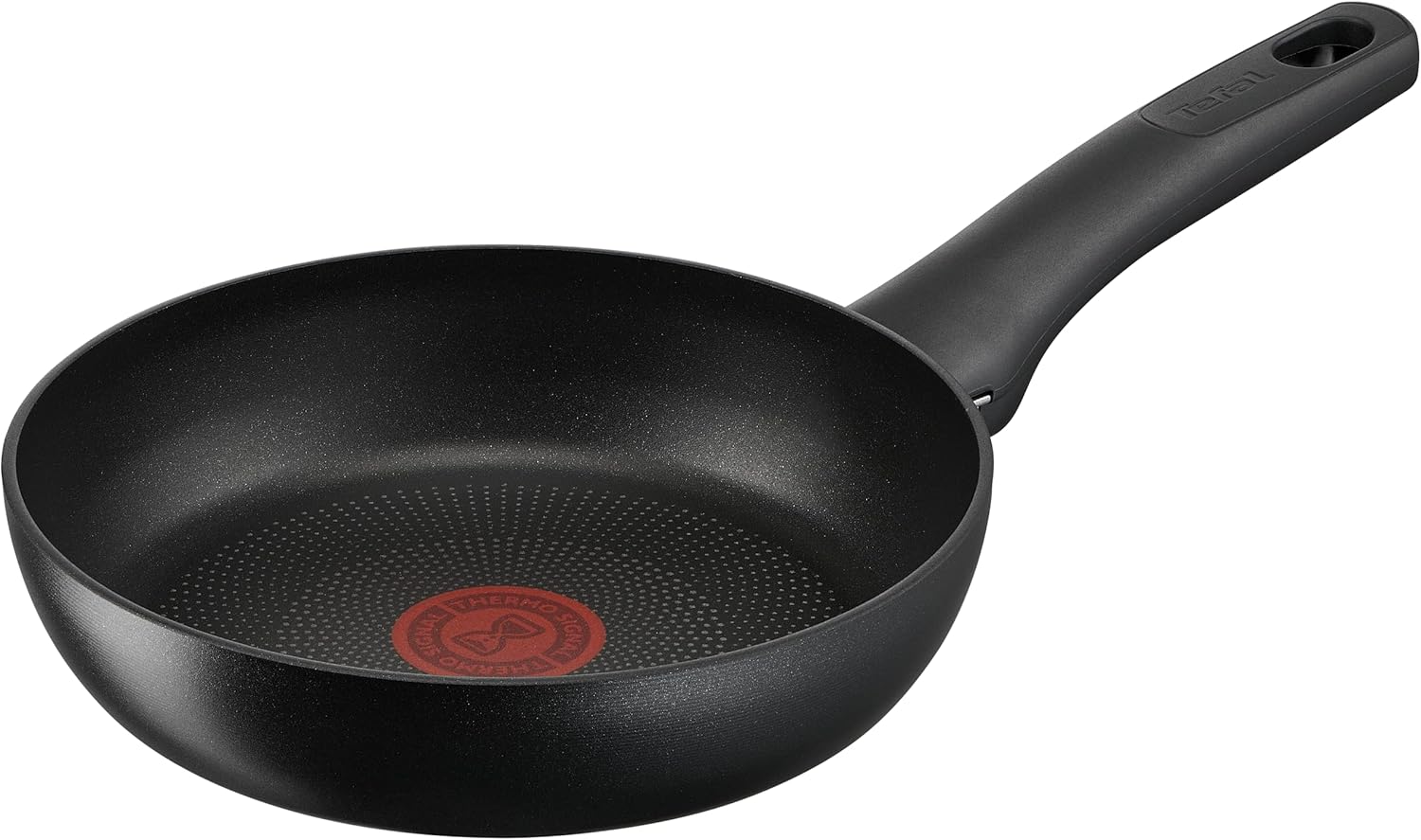 Tefal G28802 Hard Titanium On Frying Pan 20 cm, Aluminium, Safe Non-Stick Coating, Thermal Signal Temperature Indicator, Suitable for All Hob Types, Suitable for Induction Cookers, Black
