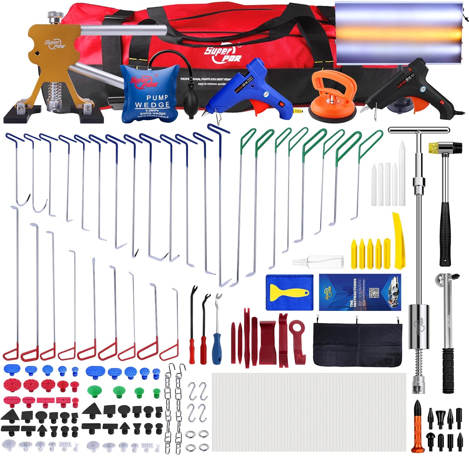 Paintless Dent Removal Rods, Dent Puller kit, Golden Lifter