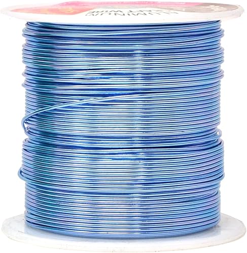 Vista 869 de Mandala Crafts Alambre de aluminio anodizado de calibre 8 para hacer joyas, alambre neutro flexible de color de 128 pies, flexible y flexible
