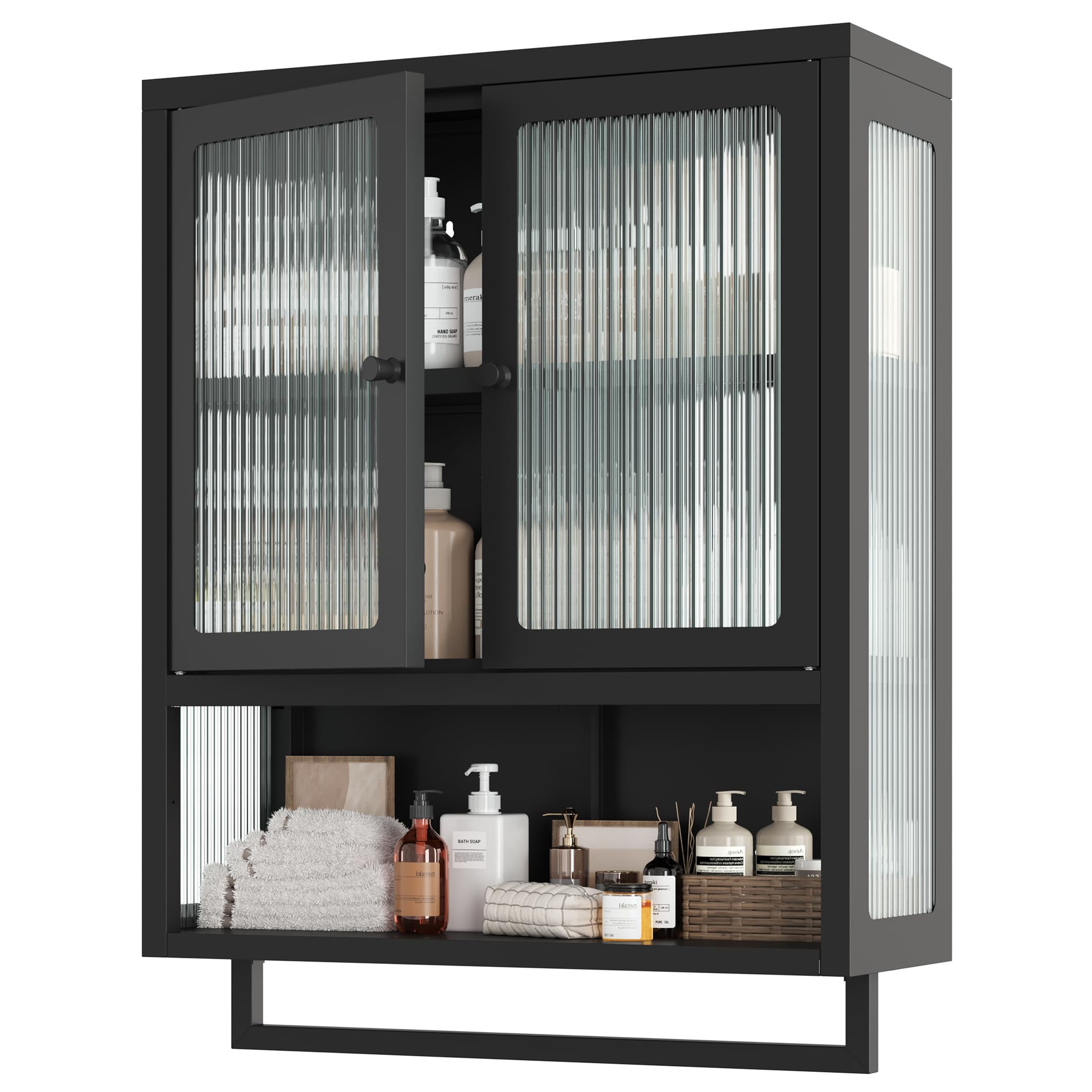Qiaoxuan Bathroom Wall Cabinet with Towel Bar