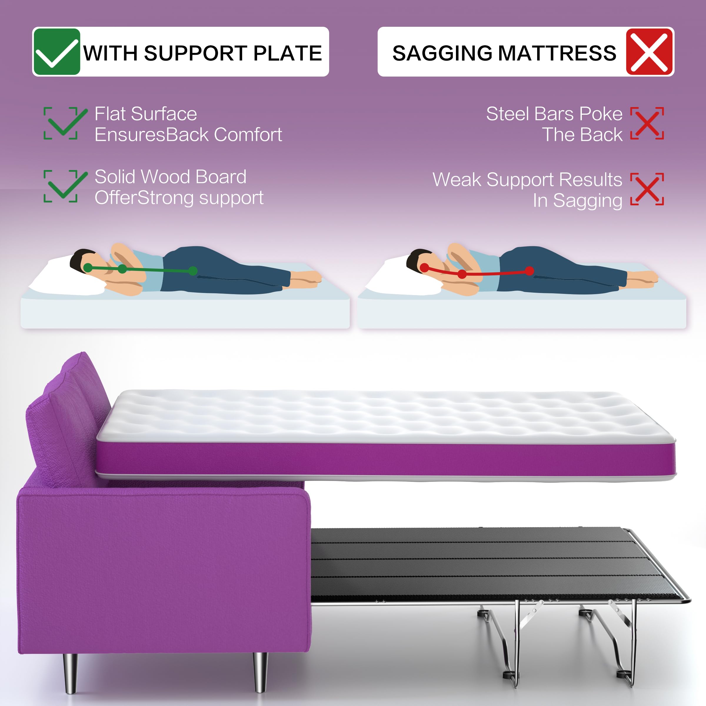 Imperius Foldable Box Spring, Bunkie Board, Bed Support Slats for ...