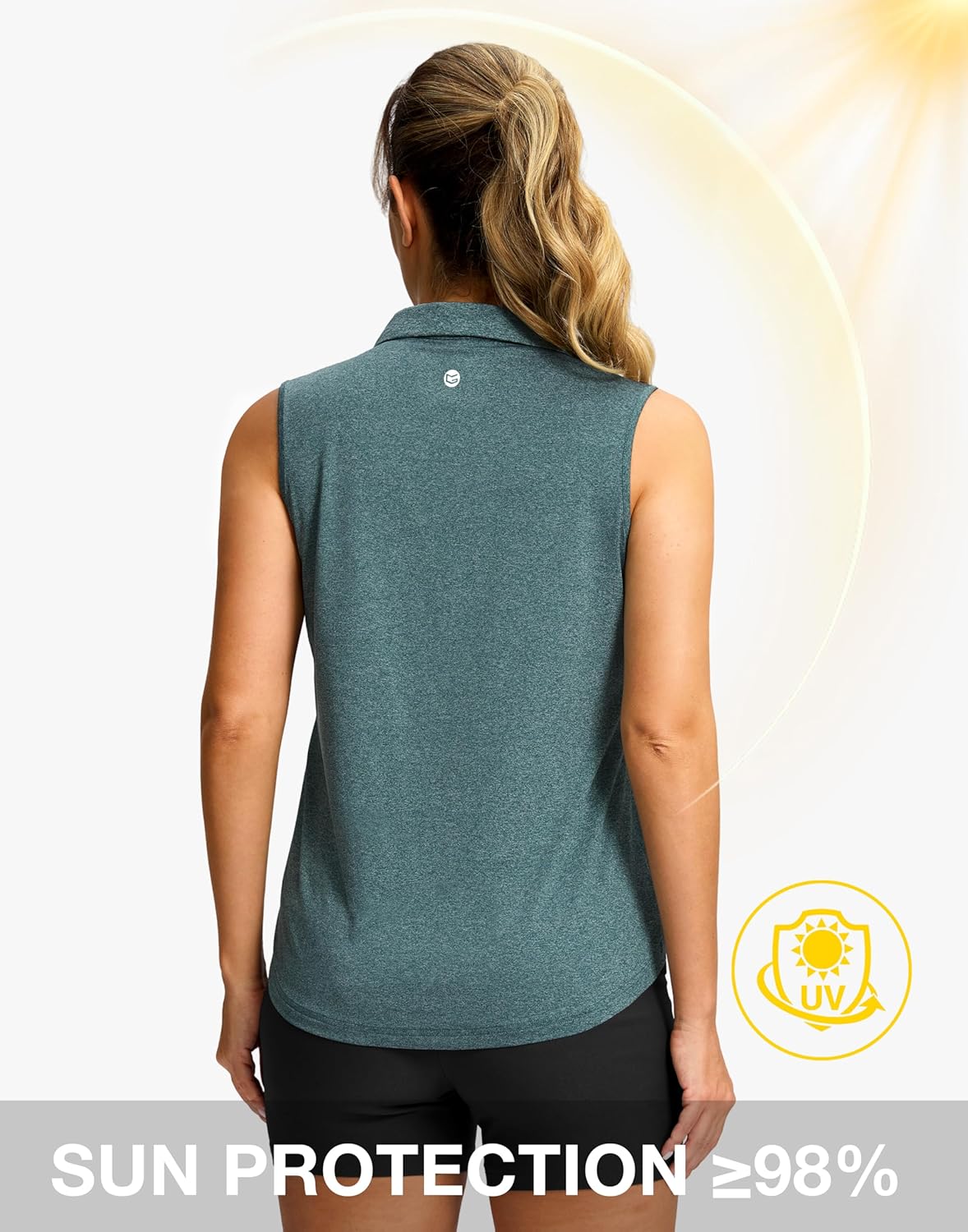 G Gradual Sleeveless Golf Shirts for Women Collared V Neck Tennis Tank Top Cooling Polo UPF 50+ Quick Dry Lightweight - Image 3