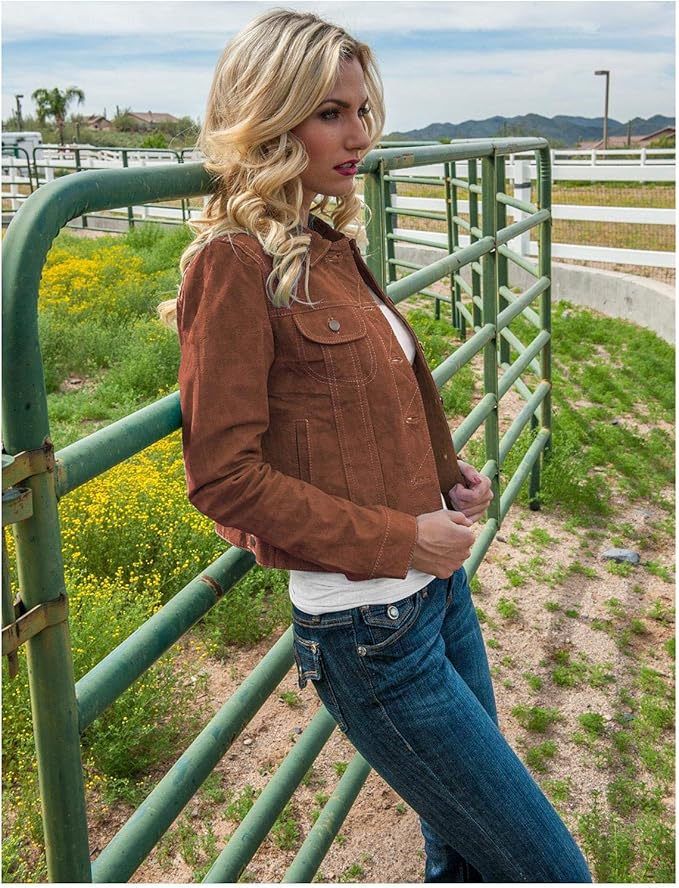 suede jean jacket womens