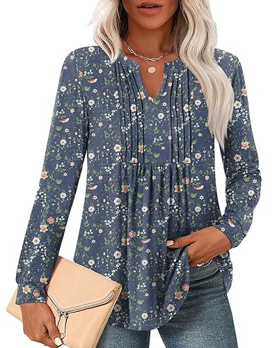Anyally Women Fall Long Sleeve Tunic Tops Plus Size Dressy
