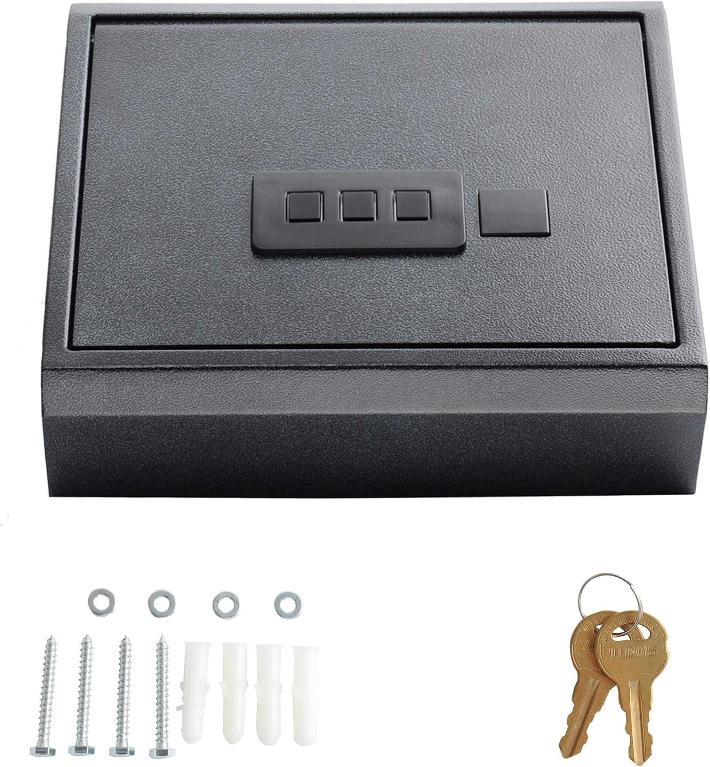 LUCKYERMORE Security Gun Safe Box with Gas Strut Open Door Solid Steel Home Safe Lock for Cash Pistol Handgun, Digital Lock, Wall Mounted, 0.4 Cubic Feet