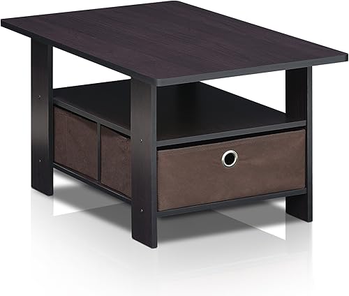Miniatura 54 de Furinno 11158DBR/BK - Mesa de centro con almacenaje Columbia Nogal/Marrón Oscuro,Americano/Marrón Medio,Roble francés gris/negro.,Ámbar