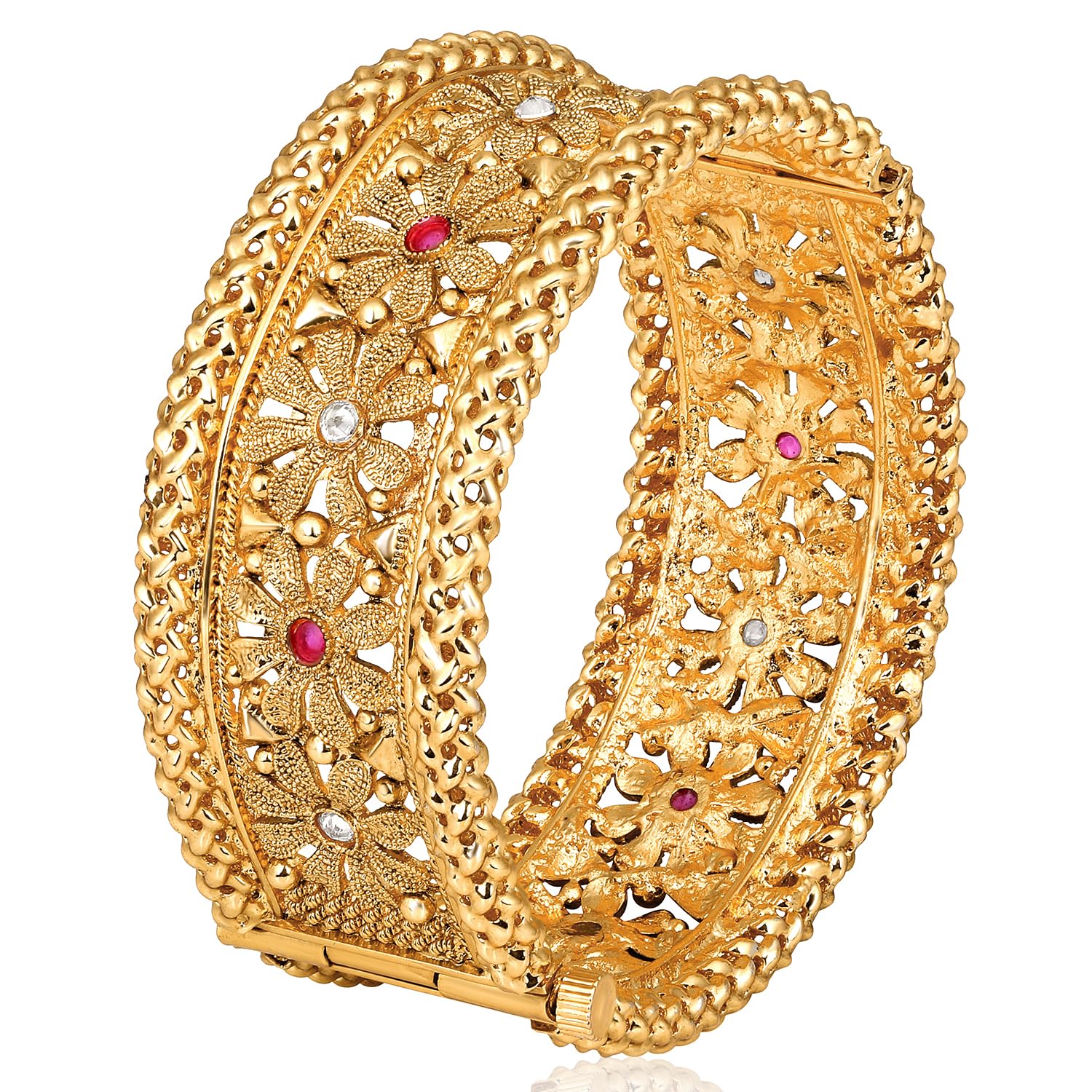 See full amazon price history chart for Peora Gold Plated Thick Single Piece Synthetic Stone Studded Openable Kada Bangle Traditional Jewellery for Women (Size - 2.6 inch) Peora Gold Plated Thick Single Piece Synthetic Stone Studded Openable Kada Bangle Traditional Jewellery for Women (Size - 2.6 inch) (B0D47JLNBW) Amazon Price History, Amazon Price Tracker
