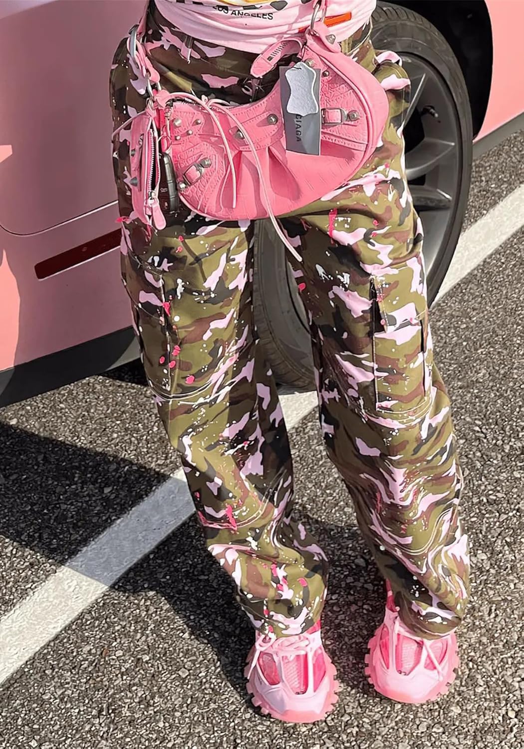 Seltaon Fall Camo Pants for Women Camouflage Army Fatigue Wide Leg Baggy Pants Trousers Plus Size - Image 2