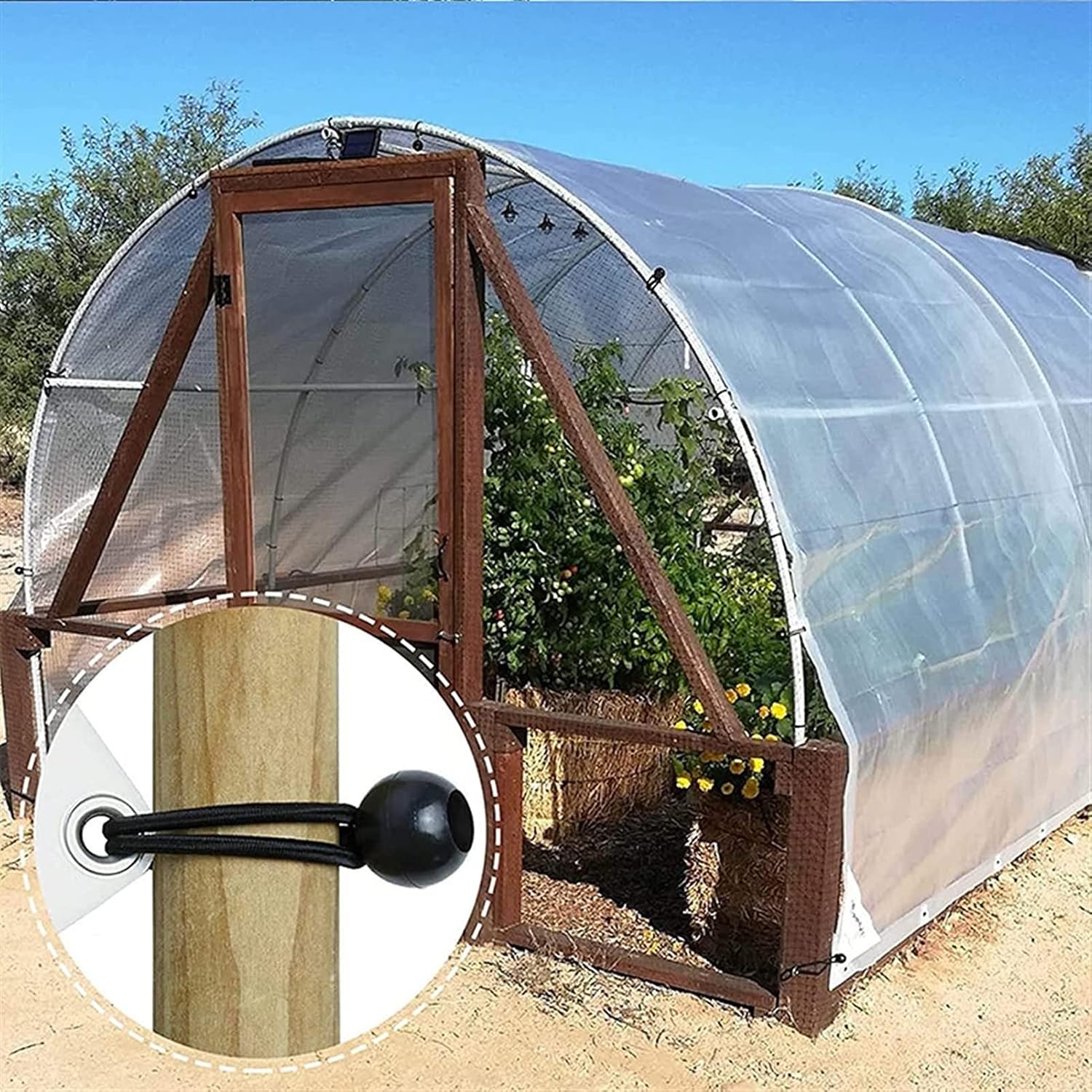 Outdoor Clear Tarps Curtain, Waterproof Wind-Proof 5 Mil Transparent Vinyl Tarp for Patio Pergola Garden Canopy Rainproof Anti-Tear PVC Thick Cover with Grommets ( Color : Clear , Size : 13'x3' )