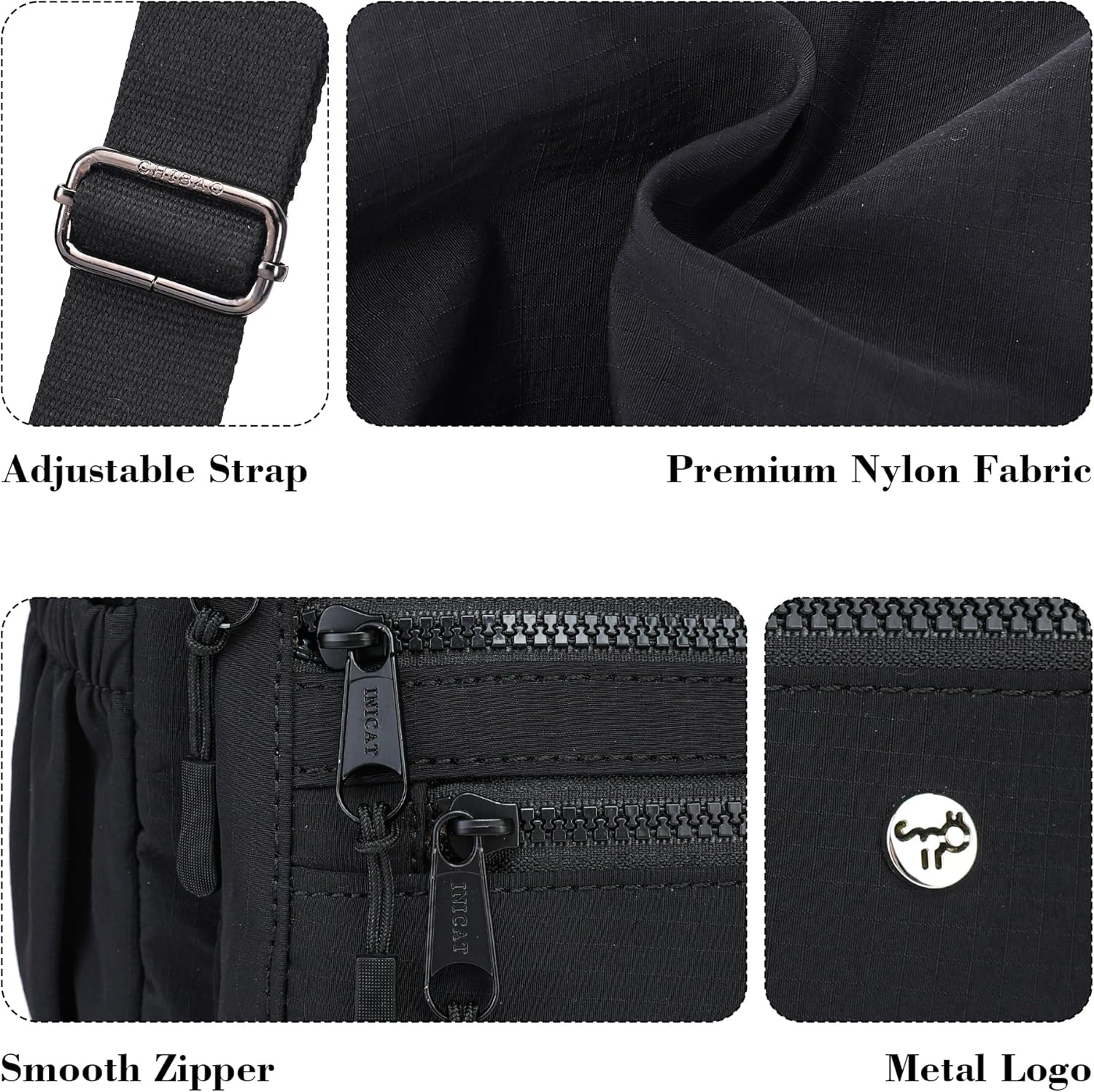 AOCINA Crossbody Bags for Women Multi Pocket Nylon Lightweight Ladies Purses Messenger Shoulder Handbags Satchel Travel Bag - Image 5