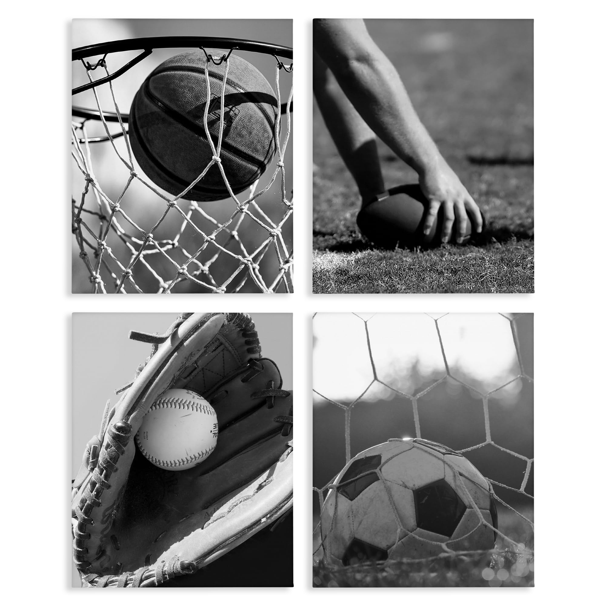 Stupell Industries 'Athletic Sports In Action', 4pc Canvas Set, 11 x 14 Inches, Easy to Hang and Sturdy, Made in USA, by Marcus Prime