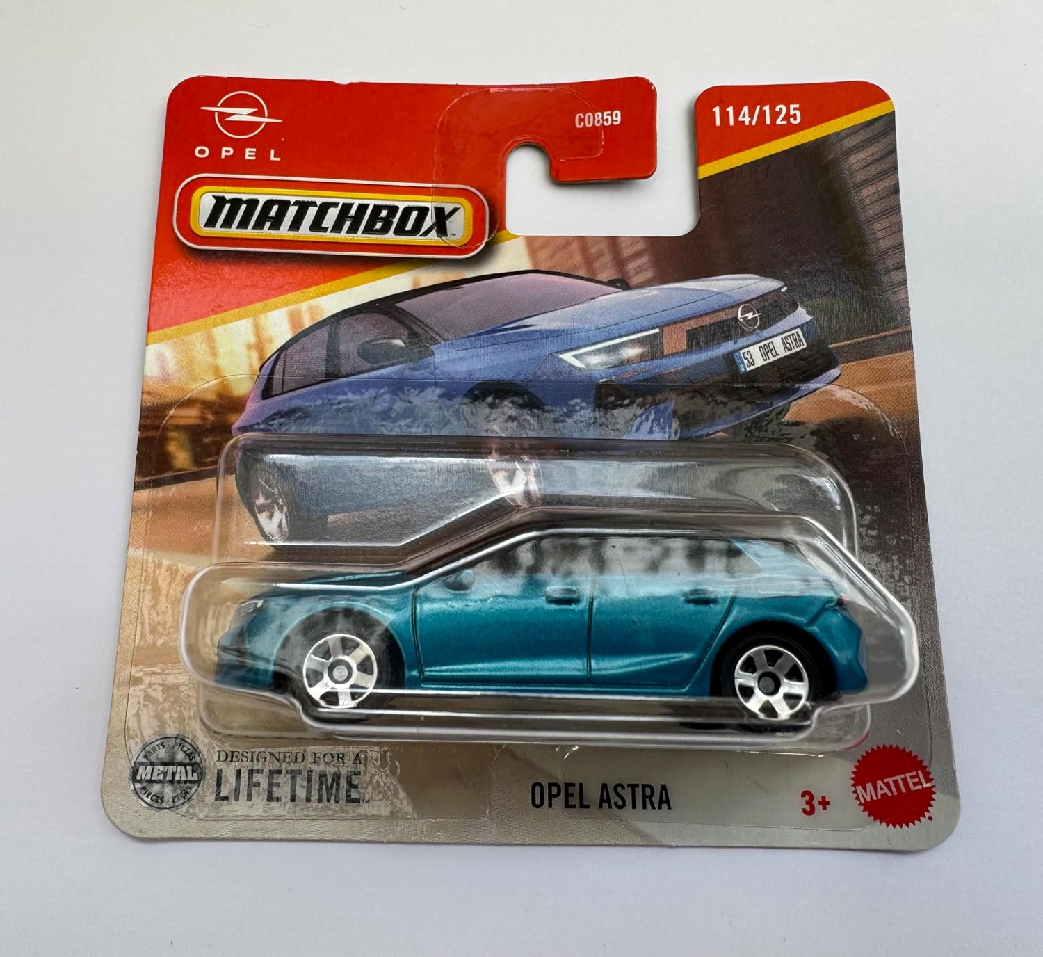 2025 Matchbox Opel Astra Metalflake Blue 114/125 (Short Card) JBR35