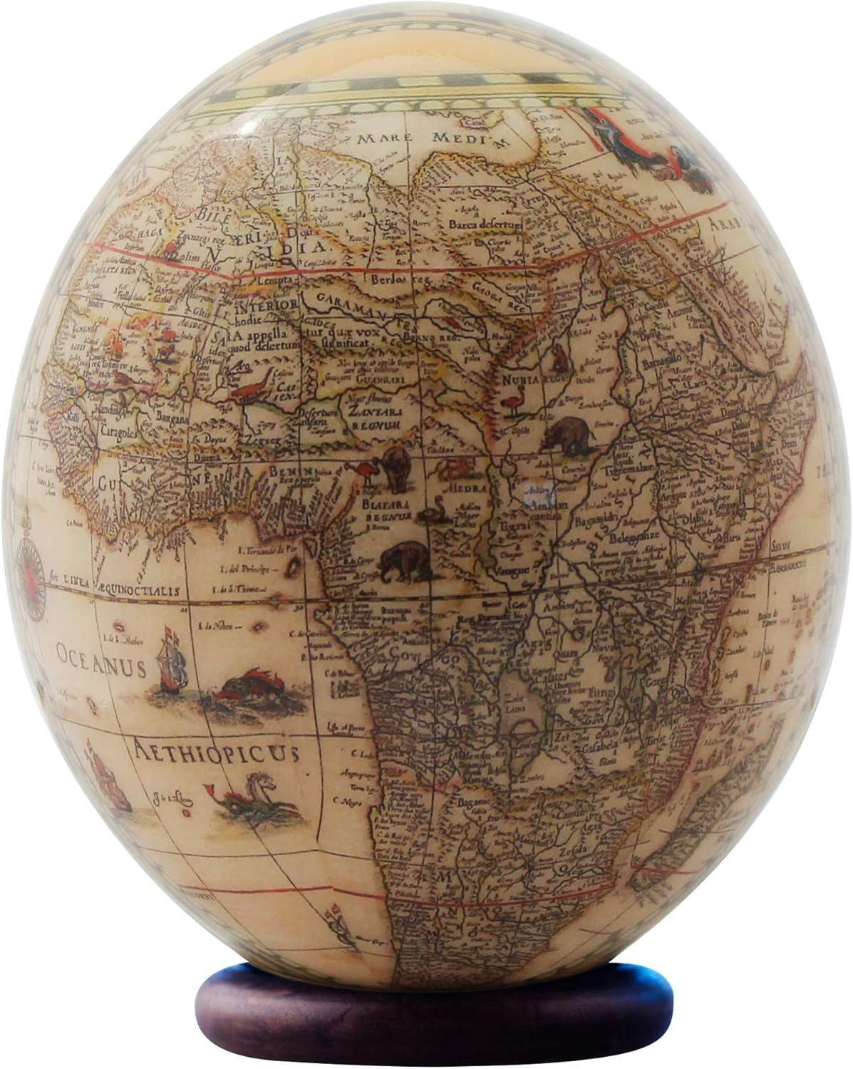 Decoupage elephant ostrich egg