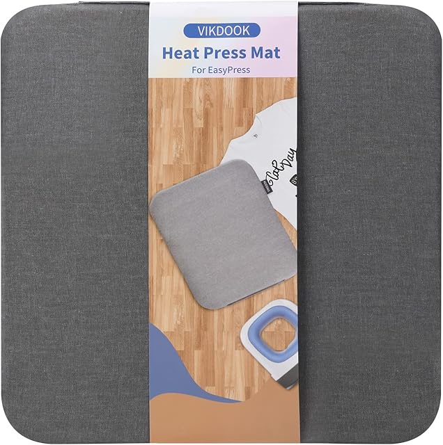 VIKDOOK Heat Press Mat Easy Press Mat Compatible with Cricut Easypress 2 8X10 12X12 Mat for T Shirt HTV Vinyl Craft Ironing Transfer Projects